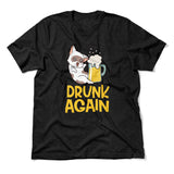 Drunk Again Men/Unisex T-Shirt in Heather Black color