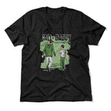Call Of Daddy Men/Unisex T-Shirt in Heather Black color