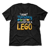 Dear Monday, Go Step On A Lego Men/Unisex T-Shirt in Heather Black color