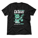 Cat Wars - May The Force Be With Meow Men/Unisex T-Shirt in Heather Black color