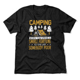 Camping - Spend A Fortune And Live Like A Poor Men/Unisex T-Shirt in Heather Black color