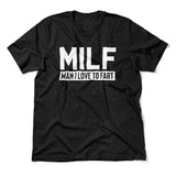MILF - Man I Love To Fart Men/Unisex T-Shirt in Heather Black color