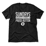 Sundays Should Have A Pause Button Men/Unisex T-Shirt in Heather Black color