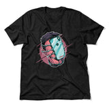 Phone Face Hugger Men/Unisex T-Shirt in Heather Black color