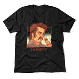 Nachos Drug Lord Men/Unisex T-Shirt in Heather Black color