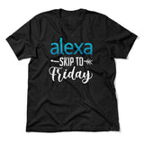 Alexa, Skip To Friday Men/Unisex T-Shirt in Heather Black color