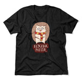 Hedge Hog Potter Men/Unisex T-Shirt in Heather Black color