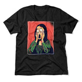 Scream Painting Monalisa Men/Unisex T-Shirt in Heather Black color