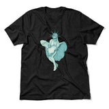 Statue Of Liberty Marilyn Monroe Men/Unisex T-Shirt in Heather Black color