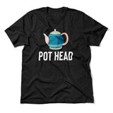 Pot Head Men/Unisex T-Shirt in Heather Black color