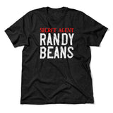 Secret Agent Randy Beans Men/Unisex T-Shirt in Heather Black color
