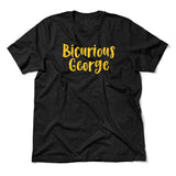 Bicurious George Men/Unisex T-Shirt in Heather Black color