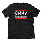 Simmy Kantstandyourbitz Men/Unisex T-Shirt in Heather Black color