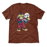 Dancing Monkey Jackson Men/Unisex T-Shirt in Heather Clay color
