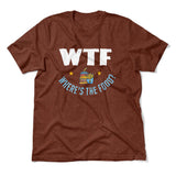 WTF - Where's The Food Men/Unisex T-Shirt in Heather Clay color