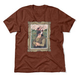 Monalisa Helmet Men/Unisex T-Shirt in Heather Clay color