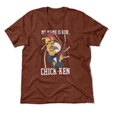 Chicken Spy Men/Unisex T-Shirt in Heather Clay color