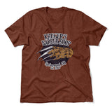 Krugers Barbershop Men/Unisex T-Shirt in Heather Clay color