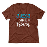 Alexa, Skip To Friday Men/Unisex T-Shirt in Heather Clay color