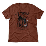 Slothzilla Men/Unisex T-Shirt in Heather Clay color