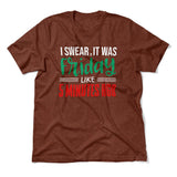 I Swear, It Was Friday Like 5 Minutes Ago Men/Unisex T-Shirt in Heather Clay color