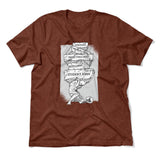 Debt Atlas Men/Unisex T-Shirt in Heather Clay color