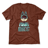 Robocat Men/Unisex T-Shirt in Heather Clay color