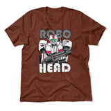 Robo Head Men/Unisex T-Shirt in Heather Clay color