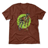 Cyber Greyhound Dog Men/Unisex T-Shirt in Heather Clay color