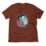 Phone Face Hugger Men/Unisex T-Shirt in Heather Clay color