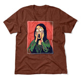 Scream Painting Monalisa Men/Unisex T-Shirt in Heather Clay color