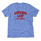 Harvard Law, Just Kidding Men/Unisex T-Shirt in Heather Columbia Blue color