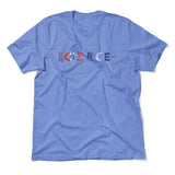 Science Lettering Men/Unisex T-Shirt in Heather Columbia Blue color