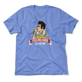 Here Is To Feeling Good All The Time Men/Unisex T-Shirt in Heather Columbia Blue color
