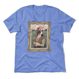 Monalisa Helmet Men/Unisex T-Shirt in Heather Columbia Blue color