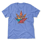 Cannabis Leaf Beach Men/Unisex T-Shirt in Heather Columbia Blue color