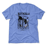 Slothzilla Men/Unisex T-Shirt in Heather Columbia Blue color