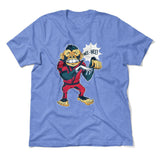 Dancing Monkey Jackson Men/Unisex T-Shirt in Heather Columbia Blue color