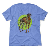 Cyber Greyhound Dog Men/Unisex T-Shirt in Heather Columbia Blue color
