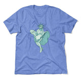 Statue Of Liberty Marilyn Monroe Men/Unisex T-Shirt in Heather Columbia Blue color