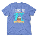 Cupcake - A Balanced Diet Men/Unisex T-Shirt in Heather Columbia Blue color