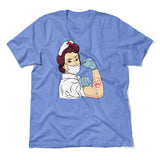 Strong Nurse Men/Unisex T-Shirt in Heather Columbia Blue color