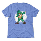 Leprechaun Dabbing Men/Unisex T-Shirt in Heather Columbia Blue color