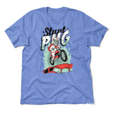 Stunt Pug Men/Unisex T-Shirt in Heather Columbia Blue color