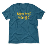 Bicurious George Men/Unisex T-Shirt in Heather Deep Teal color