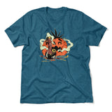 Baked Pumpkin Men/Unisex T-Shirt in Heather Deep Teal color