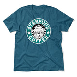 Starpugs Coffee Men/Unisex T-Shirt in Heather Deep Teal color