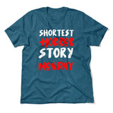 Shortest Horror Story - Monday Men/Unisex T-Shirt in Heather Deep Teal color