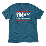 Simmy Kantstandyourbitz Men/Unisex T-Shirt in Heather Deep Teal color