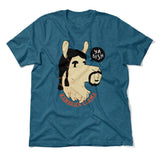 Kendrick Llama Men/Unisex T-Shirt in Heather Deep Teal color